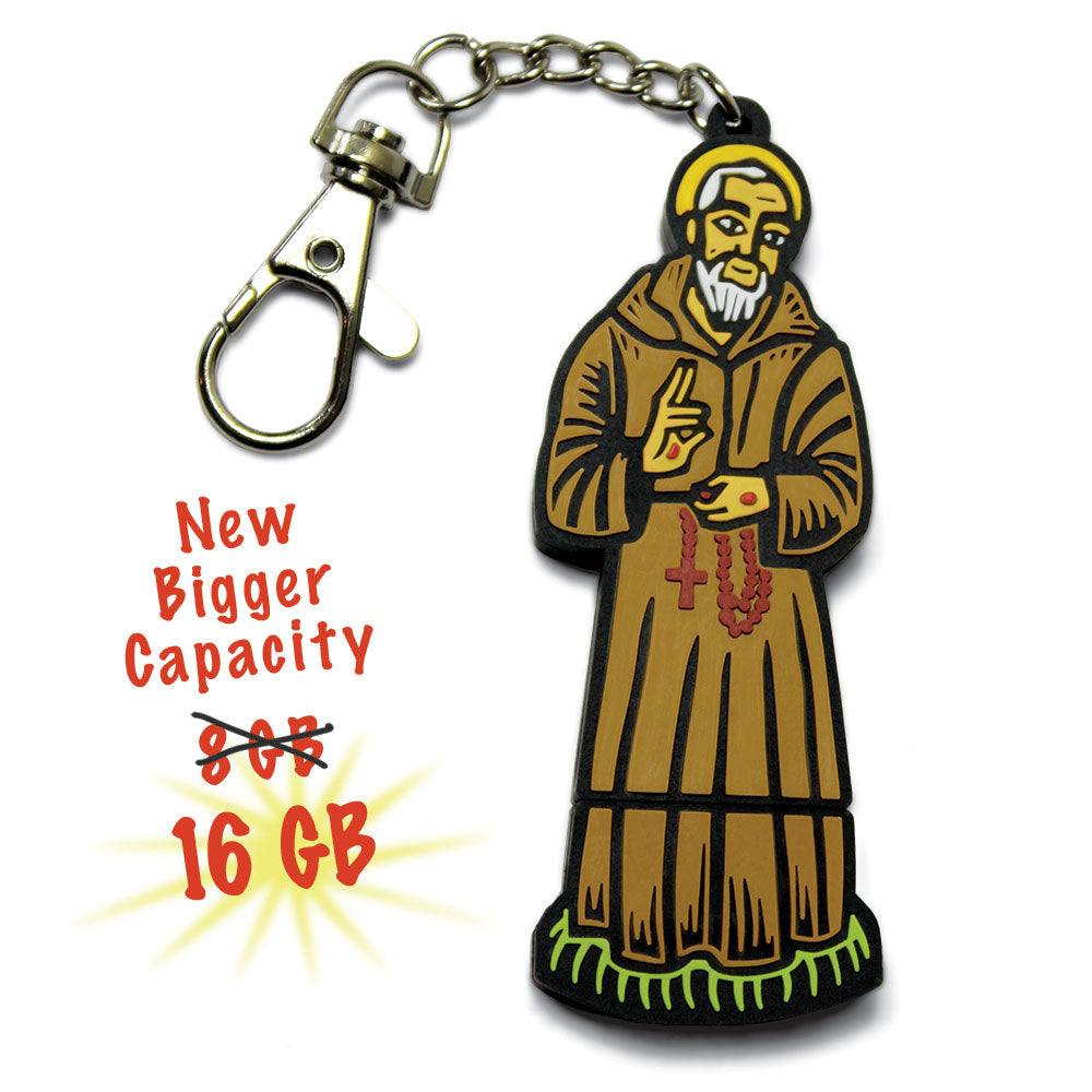 16GB Saint Padre Pio Flash Drive-10 Pack